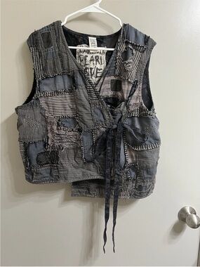 Magnolia Pearl Charcoal Patchwork Vest